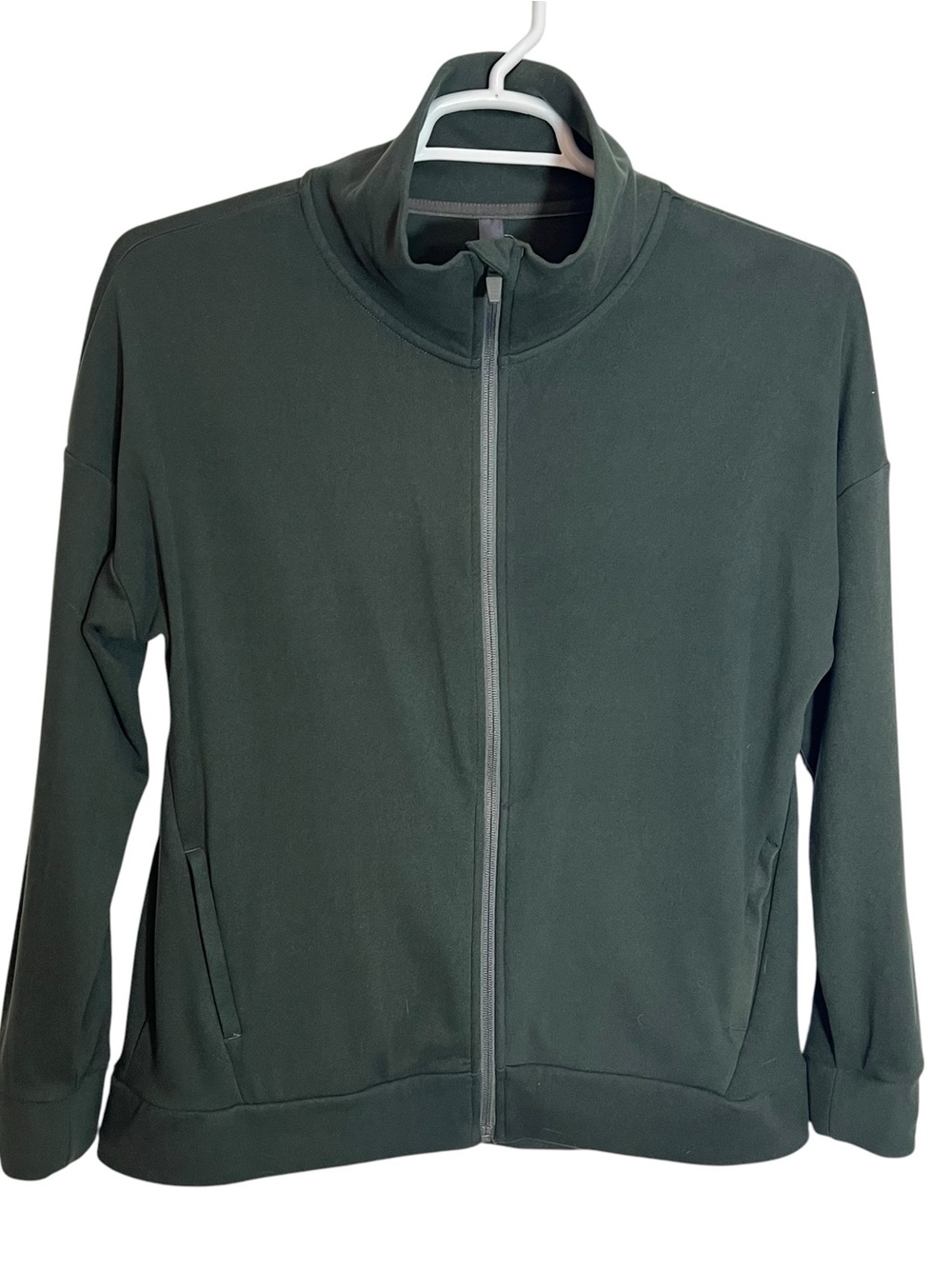 Mondetta Zip Up Sweatshirt Womens Size Large Green Armpit Measurement 22”